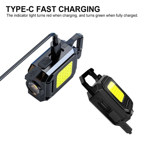 Rechargeable Cob Keychain Work Light with Bottle Opener and Magnet(1 Pack) - Picture 9 of 14